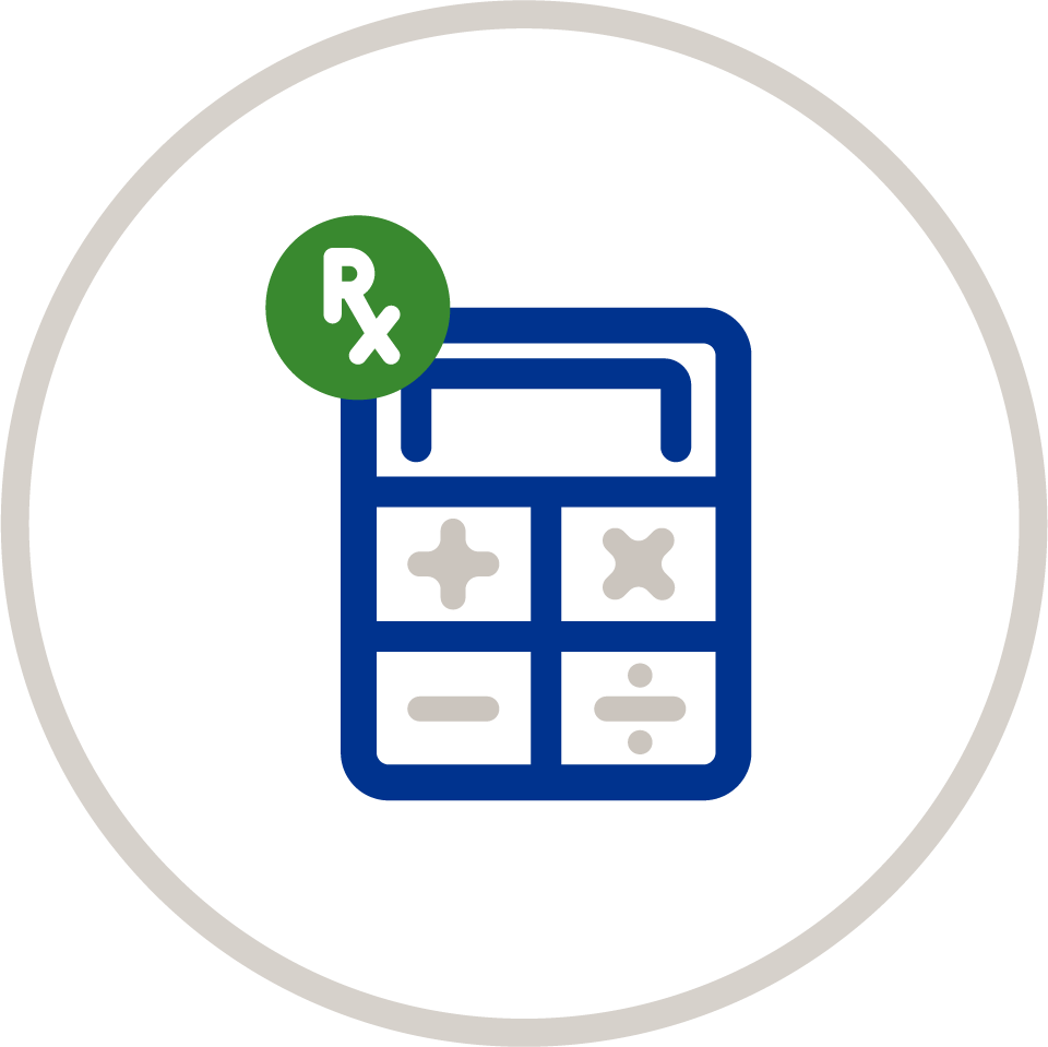 Pharmacy Icon and calculator