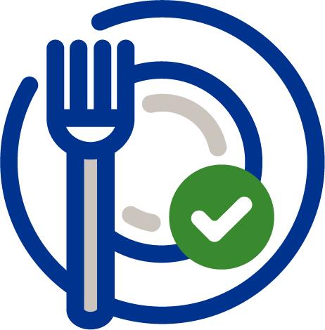 Plate with a fork icon