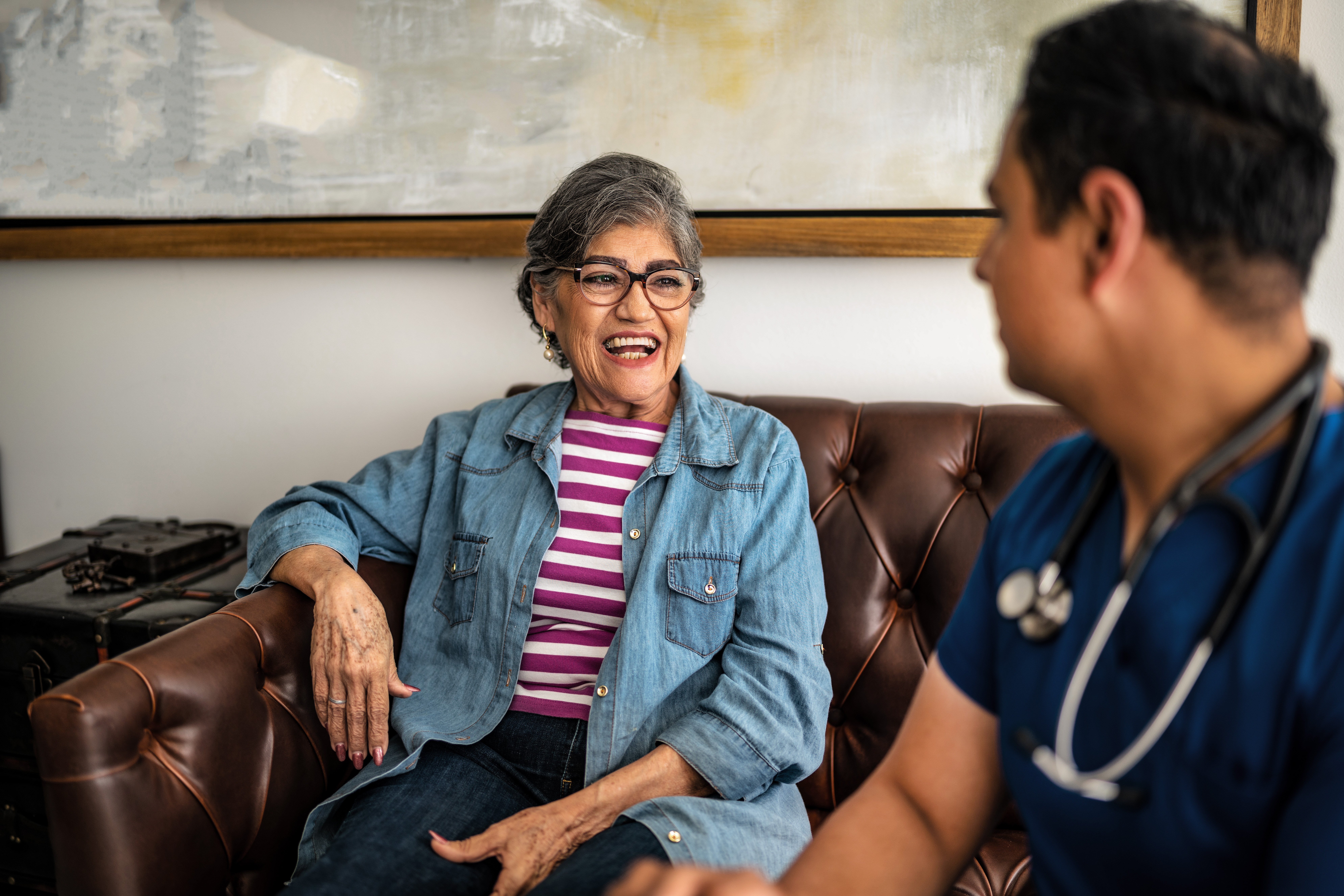 A woman with at an appointment