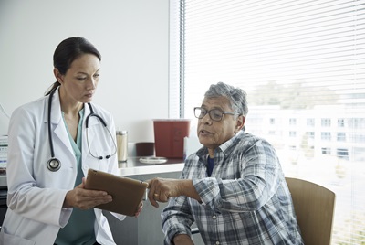 Doctor and patient review chart