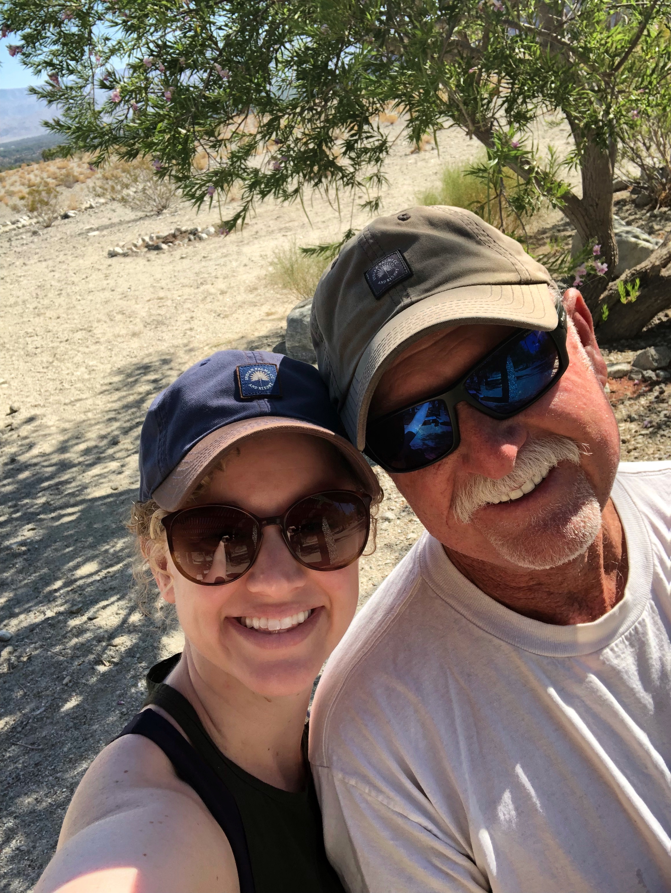 Morgan and her Dad smiling outside