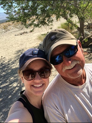 Morgan and her Dad smiling outside