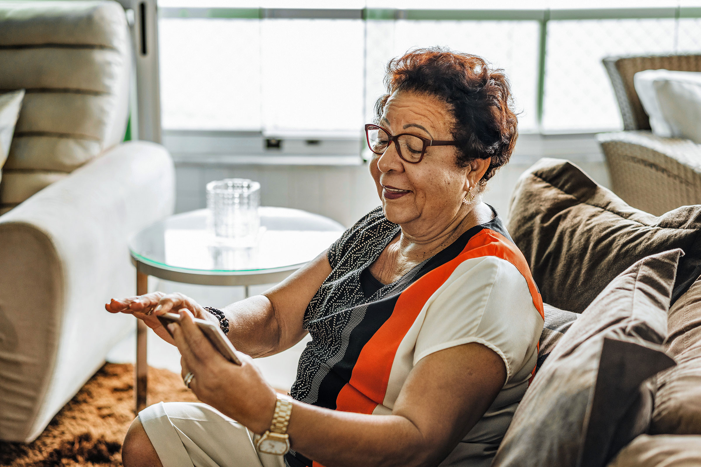 Woman using smartphone