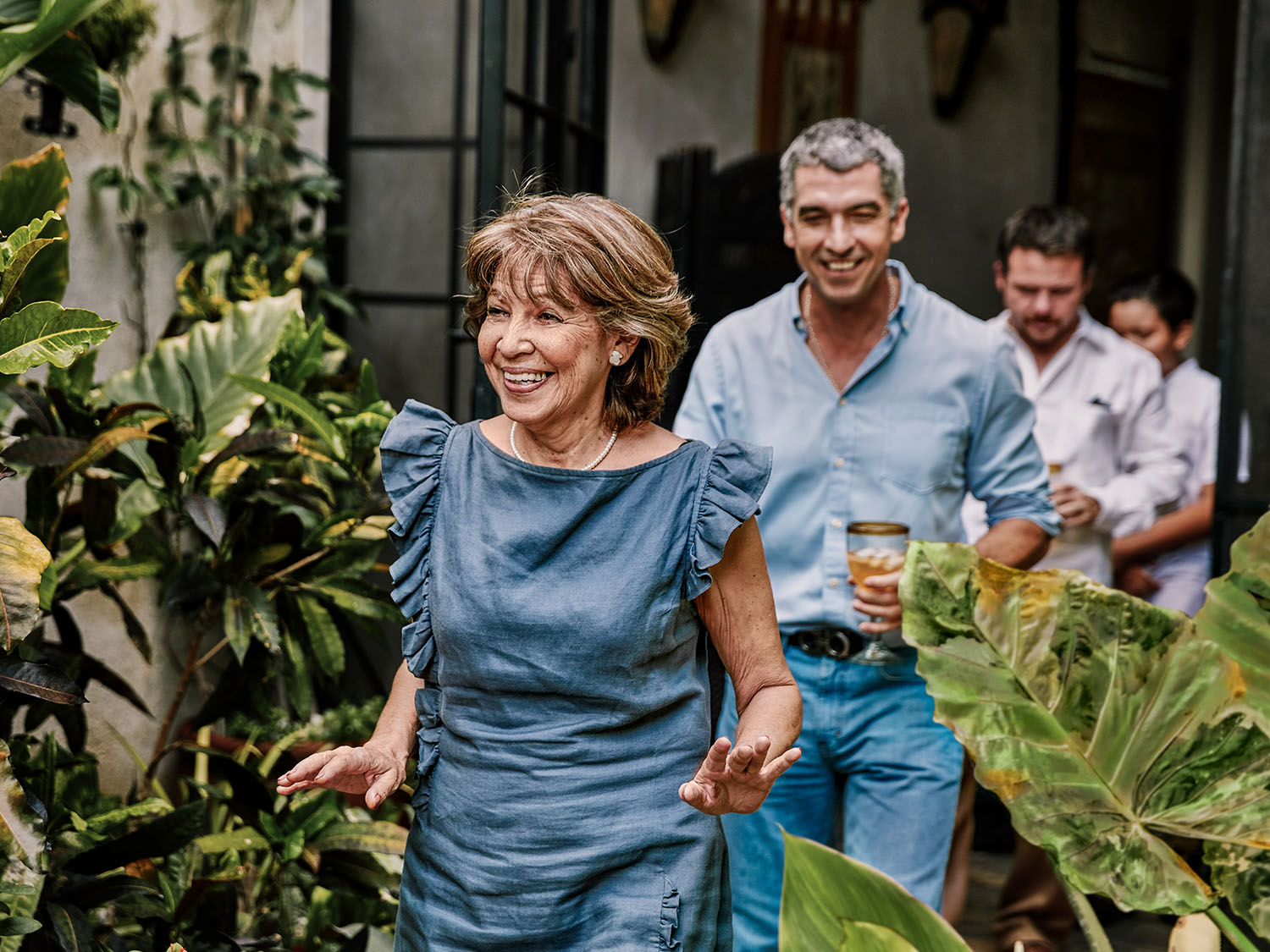 group of people walking outside